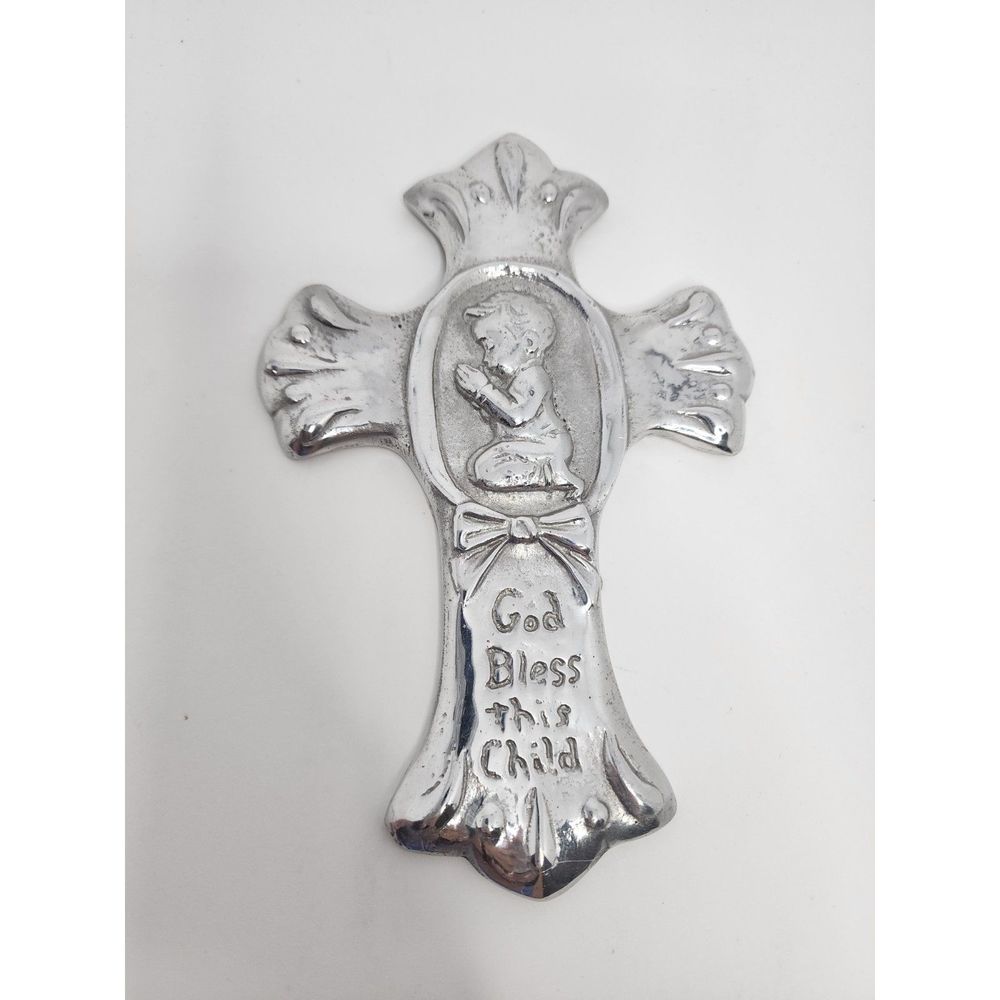 The Faith Collection God Bless This Child Aluminum Cross Wall Hang